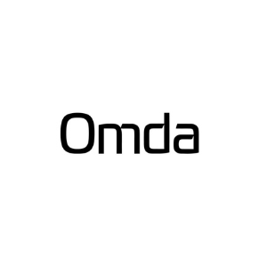 Omda company logo black text on white background