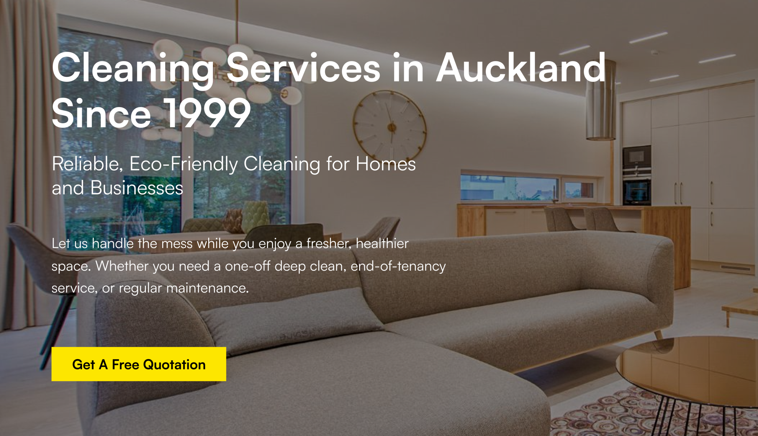 Total Cleaning Auckland cleaning company mobile banner